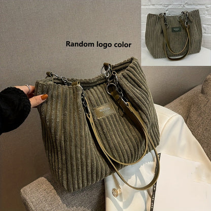 Corduroy crossbody taske i grøn