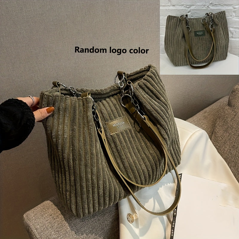 Corduroy crossbody taske i grøn