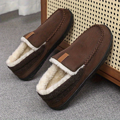 Hjemmesko til mænd i kaffefarve med slip-on design