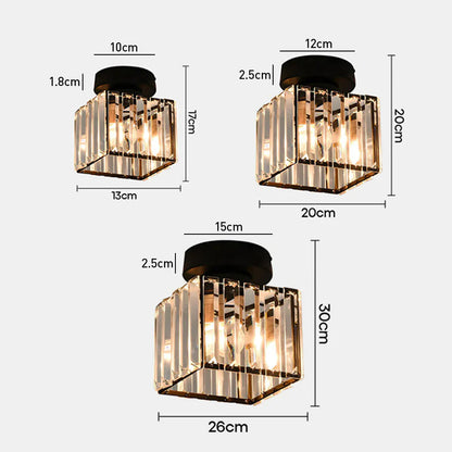 Krystal loftlampe med E27 fatning – moderne design til stue og entre