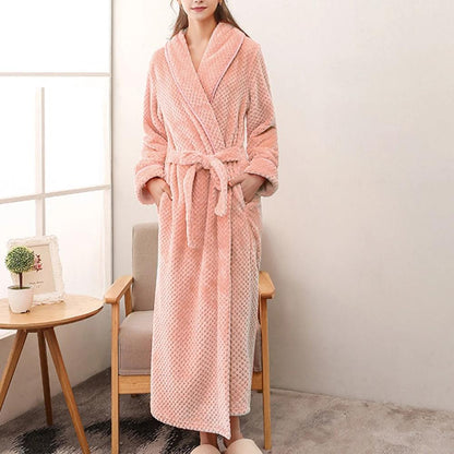 Dame badekåbe i fleece med åben front