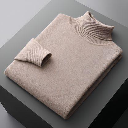 Kashmirtrøje til mænd i marineblå – set bagfra