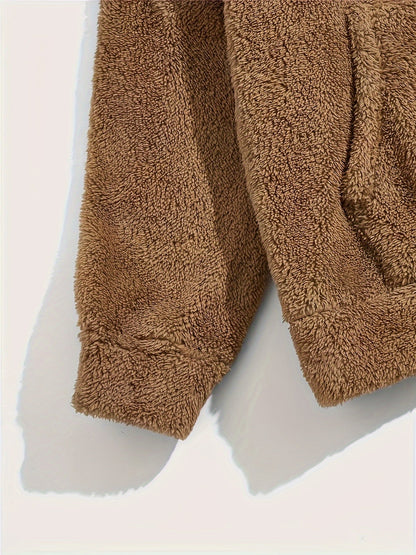 Komplet 2-delt pyjamassæt til mænd i varm teddyfleece