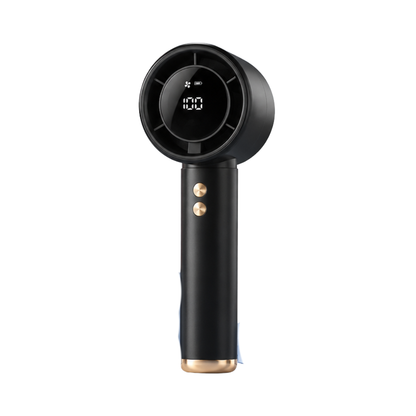 Bærbar mini-turbohåndvifte med digitalt display – USB-C genopladelig højtydende vifte med 100 hastighedstrin til rejser, kontor og udendørs