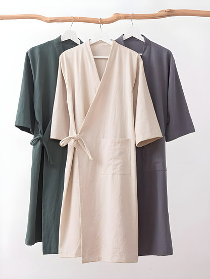Kimono Badekåbe i Bomuld – Naturlig & Luftig Morgenkåbe