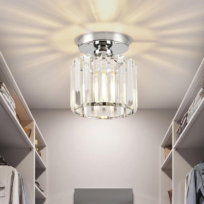 Krystal loftlampe i sort – rundt design