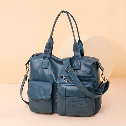 Alle tre farver af crossbody taske i læder – sort, brun og blå
