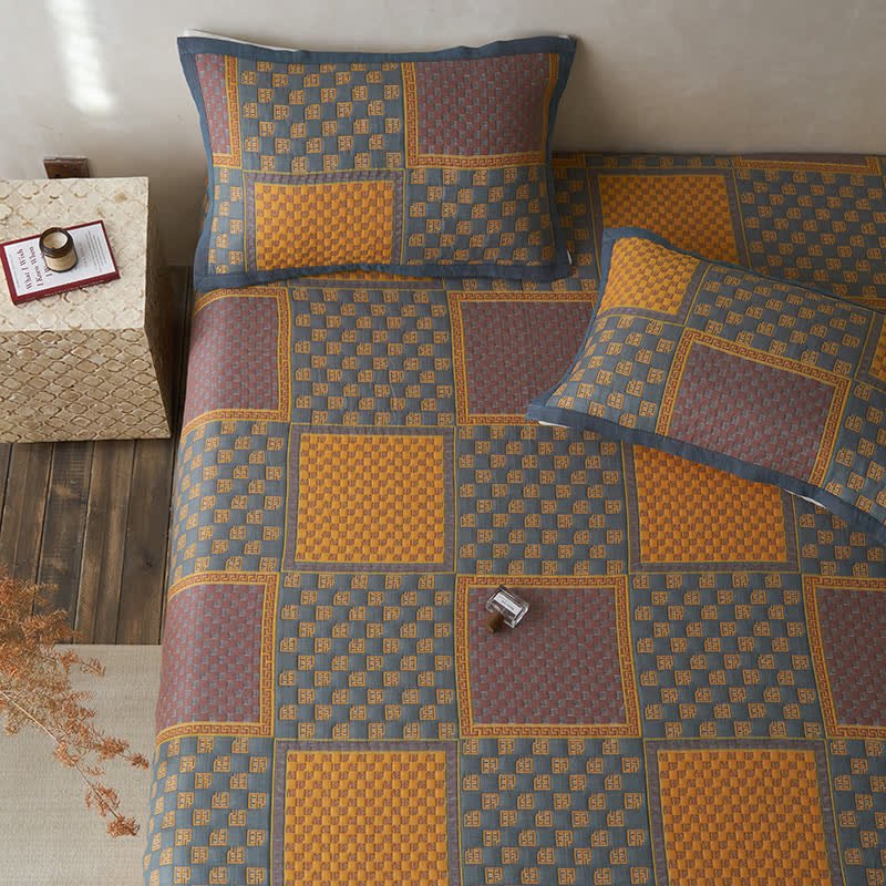 Åndbart gulvtæppe i bomuld – Retro Design til Komfortable Sommernætter og Hygge Vinteraftener 4
