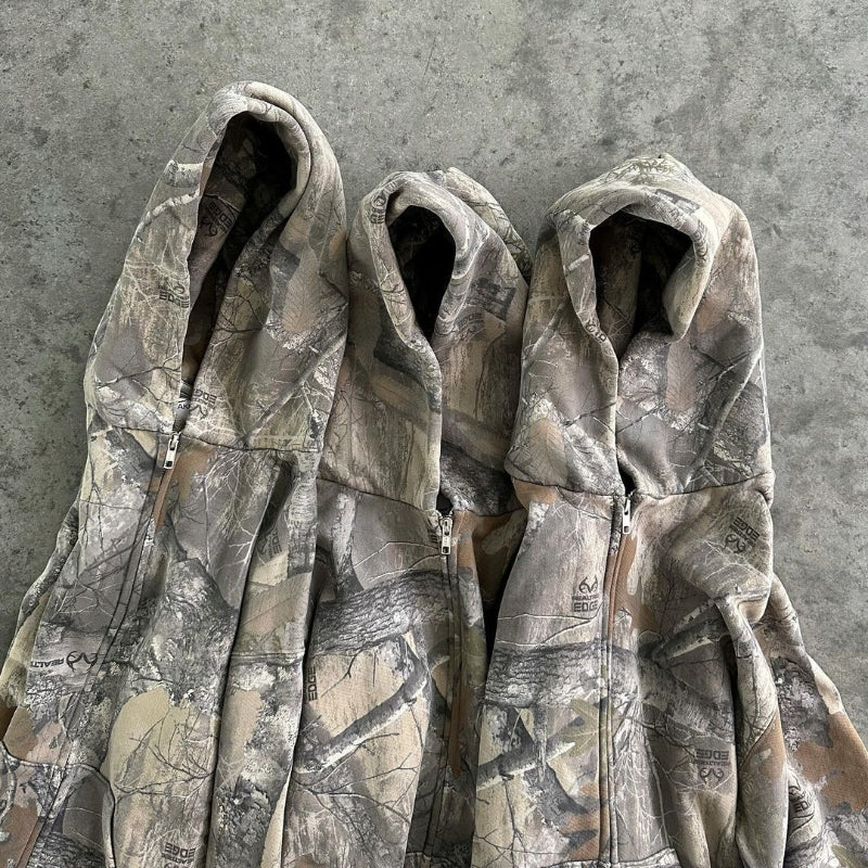 Camouflage hoodie – nærbillede af fleeceforing