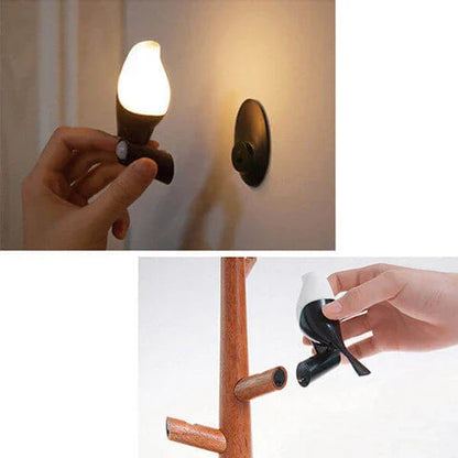 Bordlampe Uden Ledning – Elegant Trædesign med Bevægelsessensor til Praktisk Belysning i Hjemmet 2