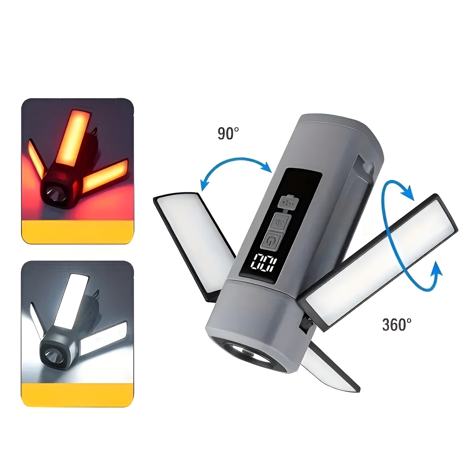 Campinglampe – Genopladelig via USB og 360° roterbar | Perfekt til udendørs brug og nødsituationer 8