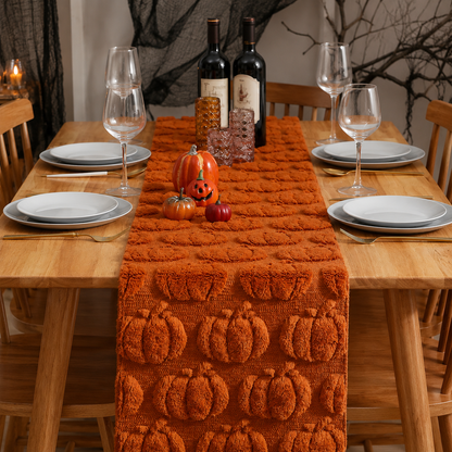 Detaljebillede af 3D-reliefmønster på halloween bordløber