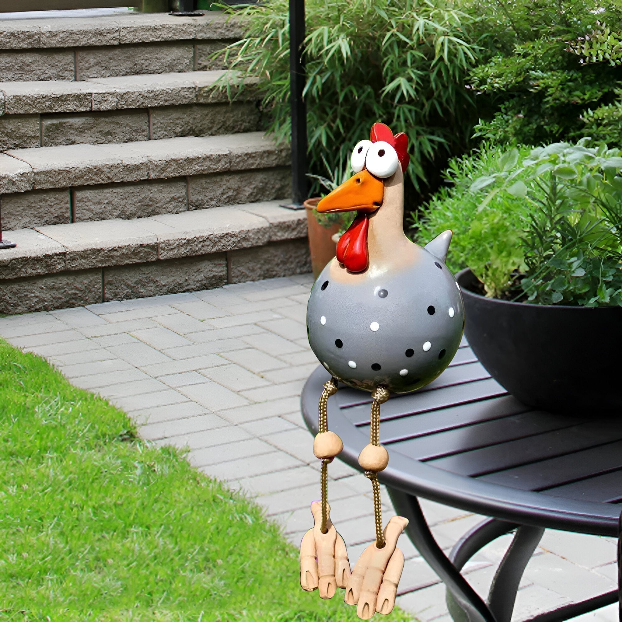 Cluckoo Vejrbestandig Kylling Statue – Legende Design til Have og Terrasse Dekoration 5