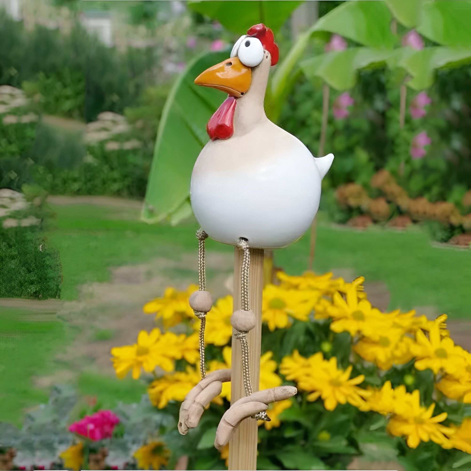 Cluckoo Vejrbestandig Kylling Statue – Legende Design til Have og Terrasse Dekoration 6