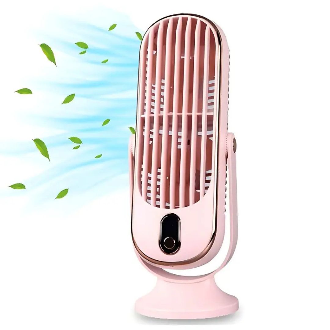 Kompakt USB bordventilator med batteri i moderne design – stilfuld og lydsvag