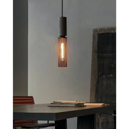 Akselund Pendellampe – Nordisk Vintage Loftlampe i Cement og Metal - Lioren