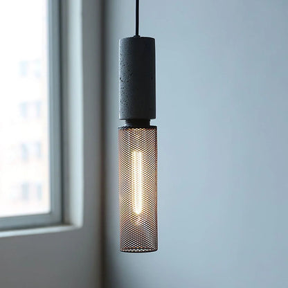 Akselund Pendellampe – Nordisk Vintage Loftlampe i Cement og Metal - Lioren