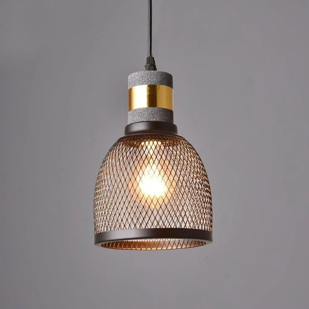 Akselund Pendellampe – Nordisk Vintage Loftlampe i Cement og Metal - Lioren