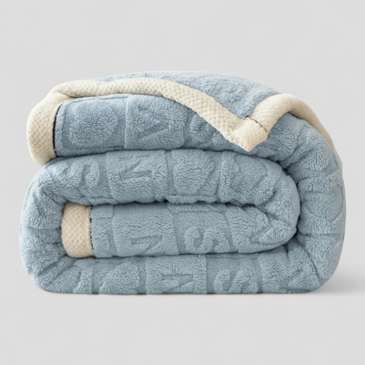 Blødt fleece plaid til sofa i blå farve