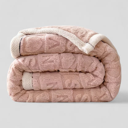 Blødt hyggetæppe i rosa fleece