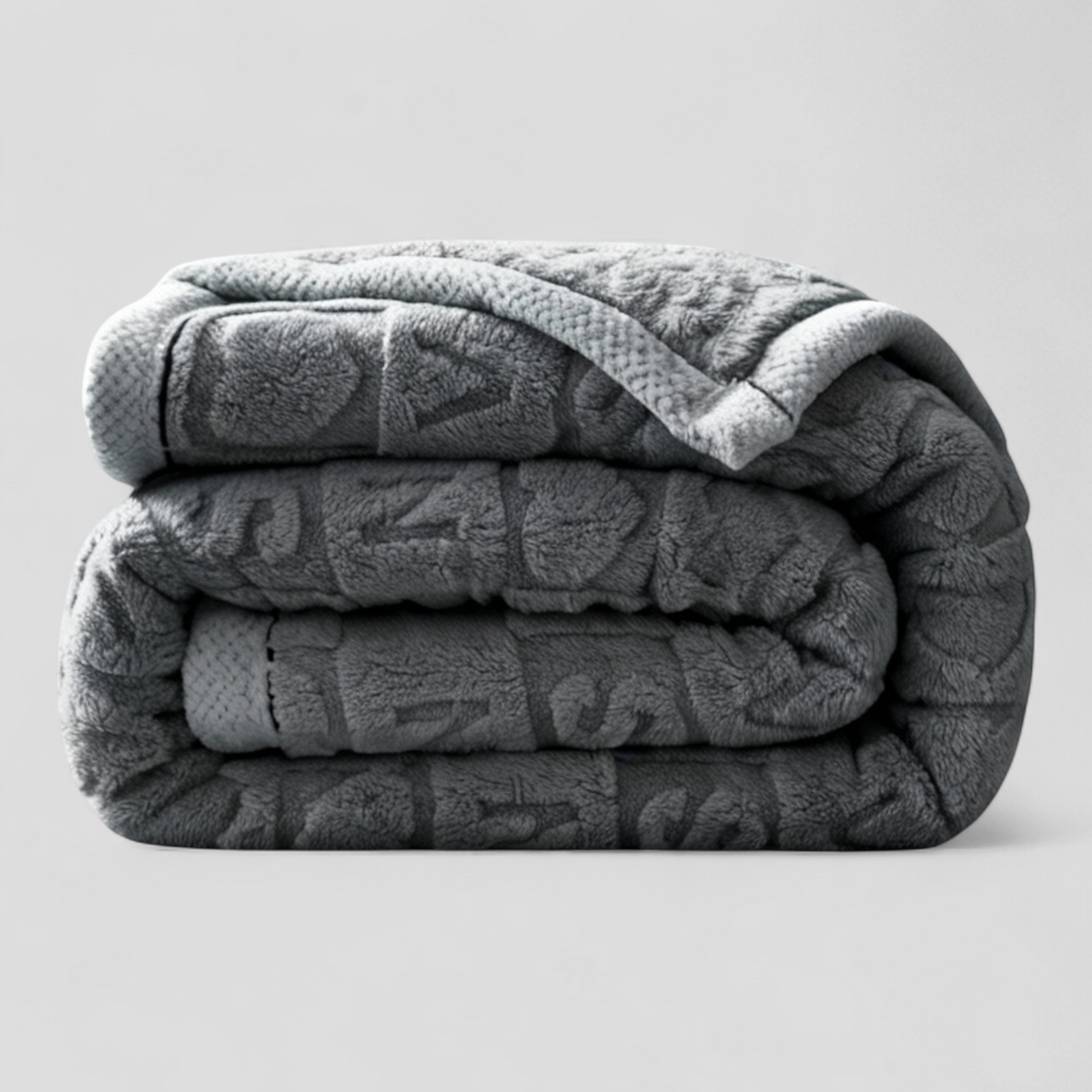 Varmt fleece plaid i grå farve til sofa