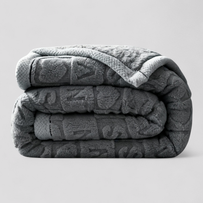 Varmt fleece plaid i grå farve til sofa
