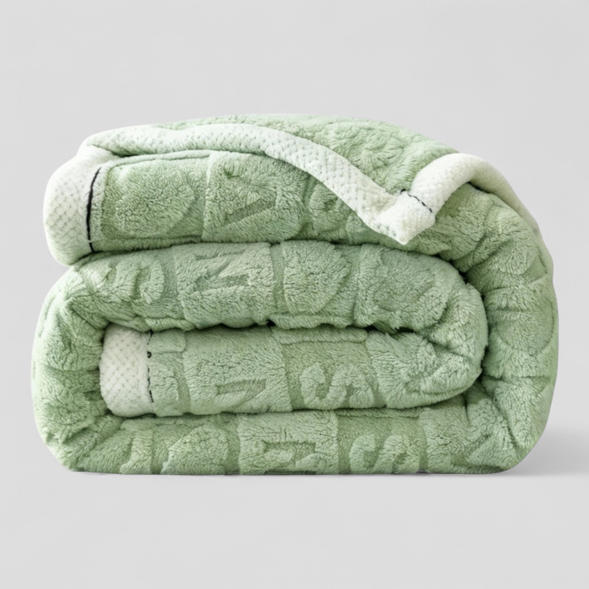 Sofatæppe i grøn fleece – varmt plaid til daglig brug