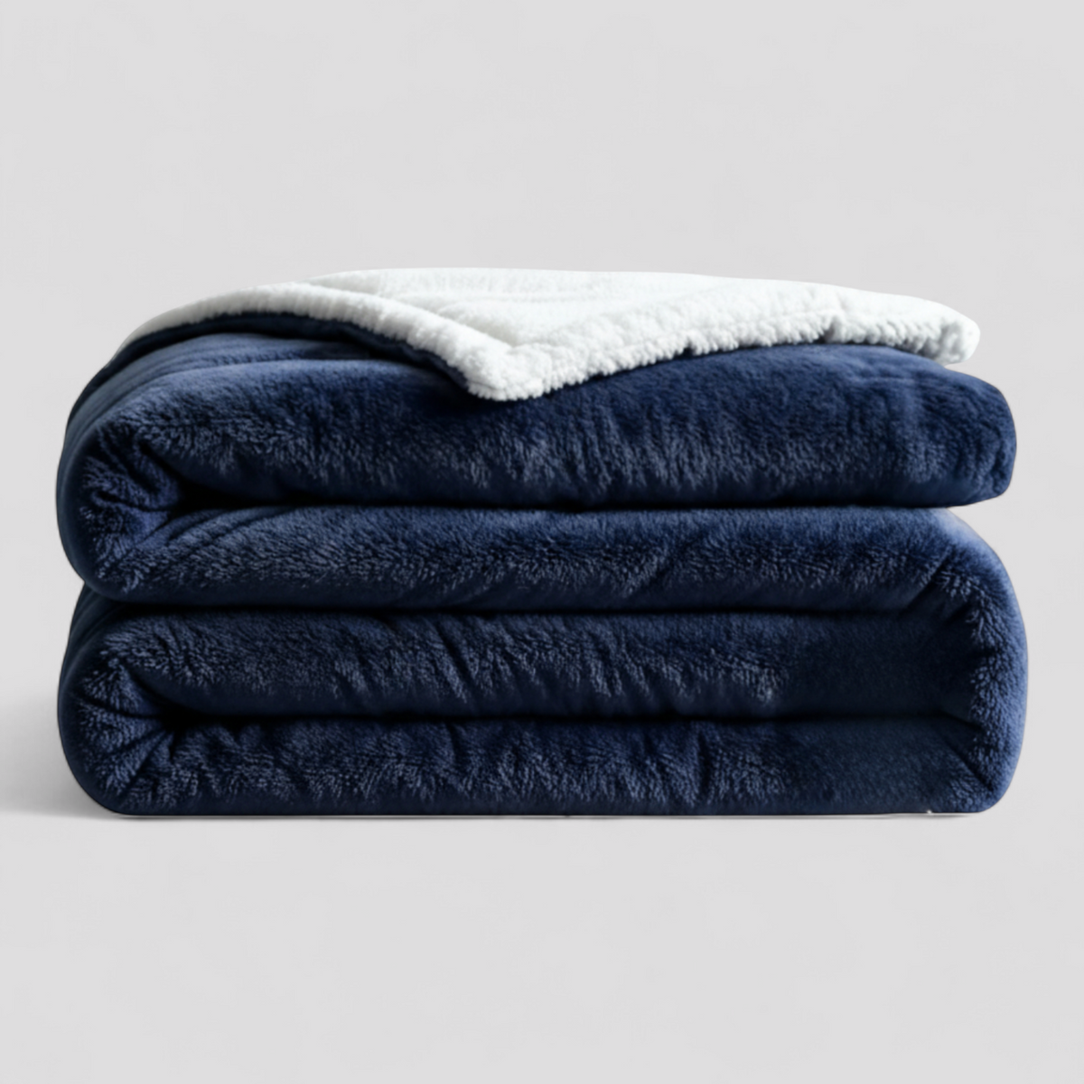 Mørkeblåt fleece tæppe king size – plaid til sofa og soveværelse