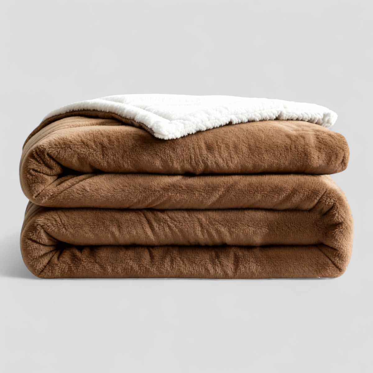 Chokoladefarvede fleece tæppe king size – blødt og varmt plaid