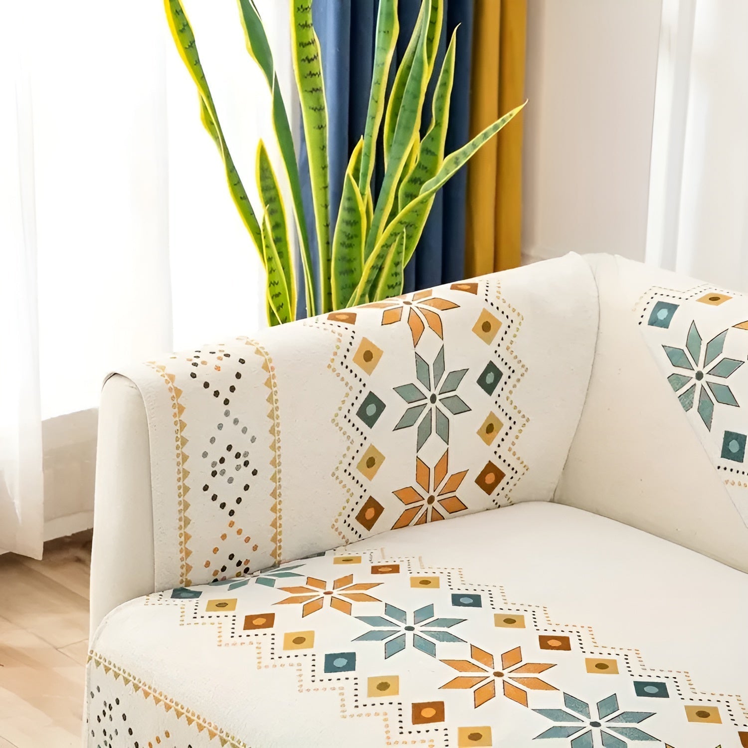 Elastisk Boho Sofabetræk i Højkvalitets Chenille – Året Rundt Beskyttelse og Stil til Dit Møbel 4