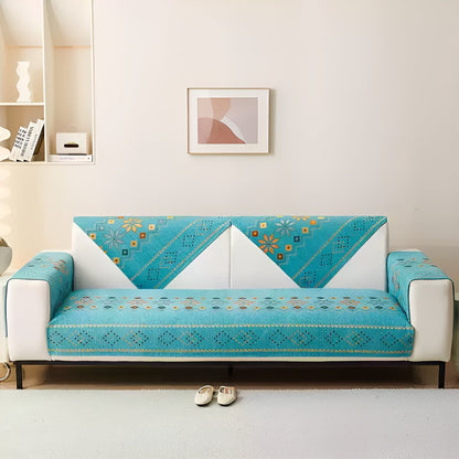Elastisk Boho Sofabetræk i Højkvalitets Chenille – Året Rundt Beskyttelse og Stil til Dit Møbel 6