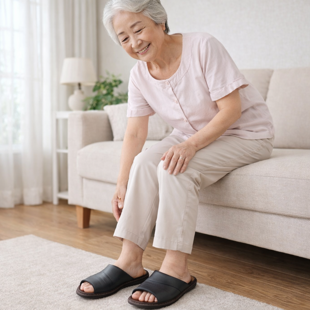 Herrehjemmesko i grå læder – slip-on model
