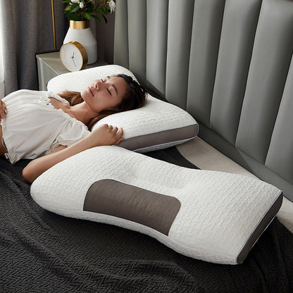 Ergonomisk Hybrid Nakke- og Skulderpude – Optimal Komfort til Ryg- og Sidesovende med Åndbart Materiale 0