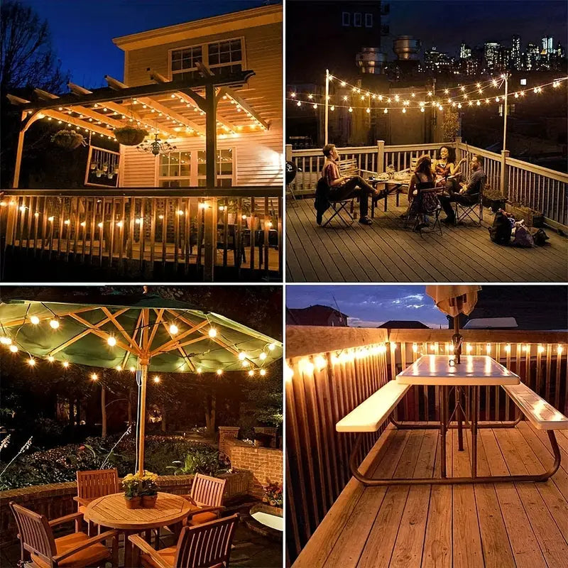 Retro lyskæde til terrasse og have – 9 meter variant