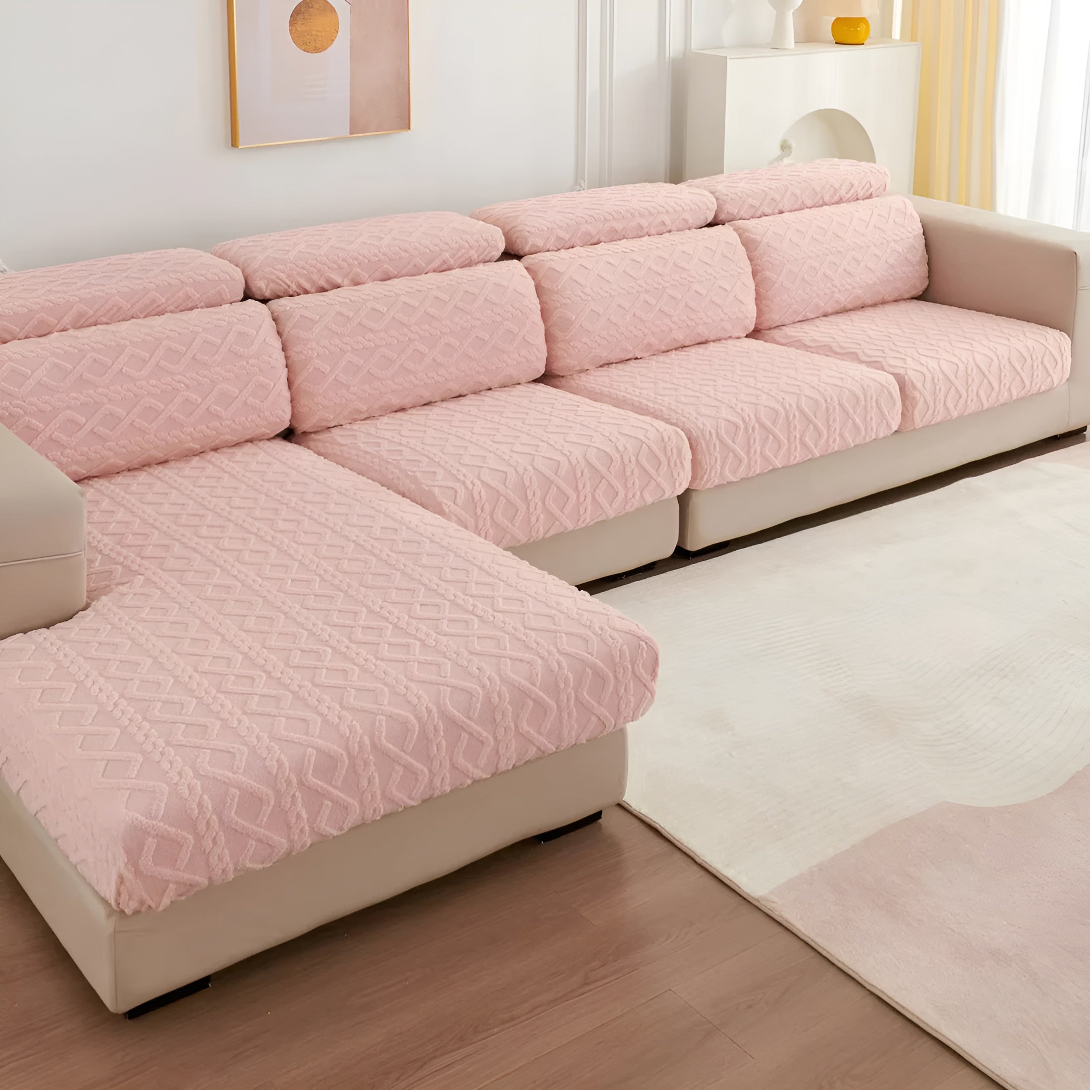 Fløjl Sofabetræk med Diamantmønster – Elegant Beskyttelse til Sofaer, Ideel til Hjem med Børn og Kæledyr 7