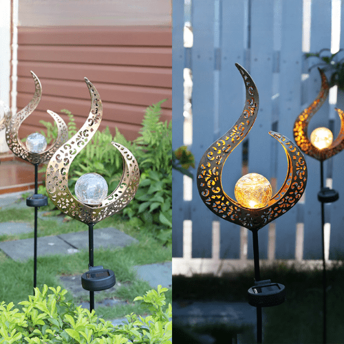 Havelampe med automatisk LED-lys og solcelledrift – 78 cm høj