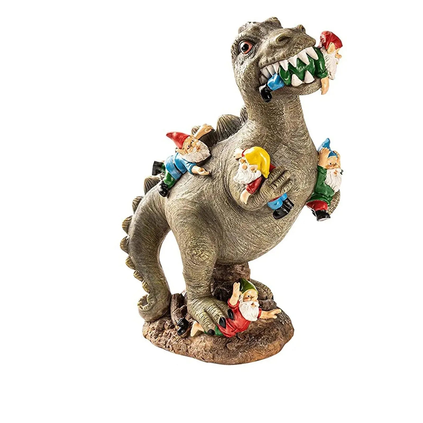Gnomezilla Udendørs Havedekorationsfigur – Farverig Dinosaur Design til Unik Haveoplevelse havedekoration 6