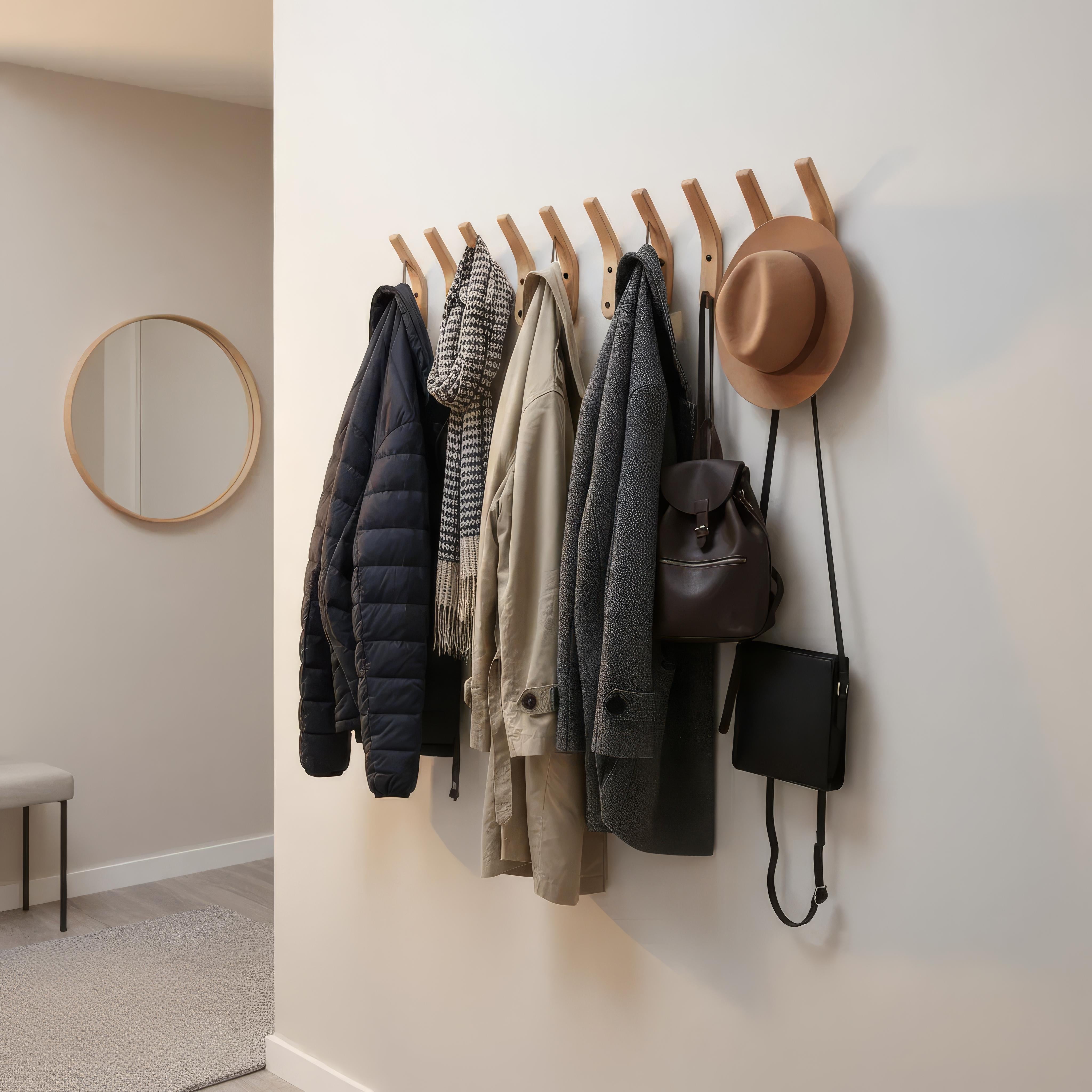 Håndlavet Vægkrog i FSC-Træ – Stilfuld Opbevaring til Smykker og Frakker | Bæredygtig og Praktisk Løsning 1