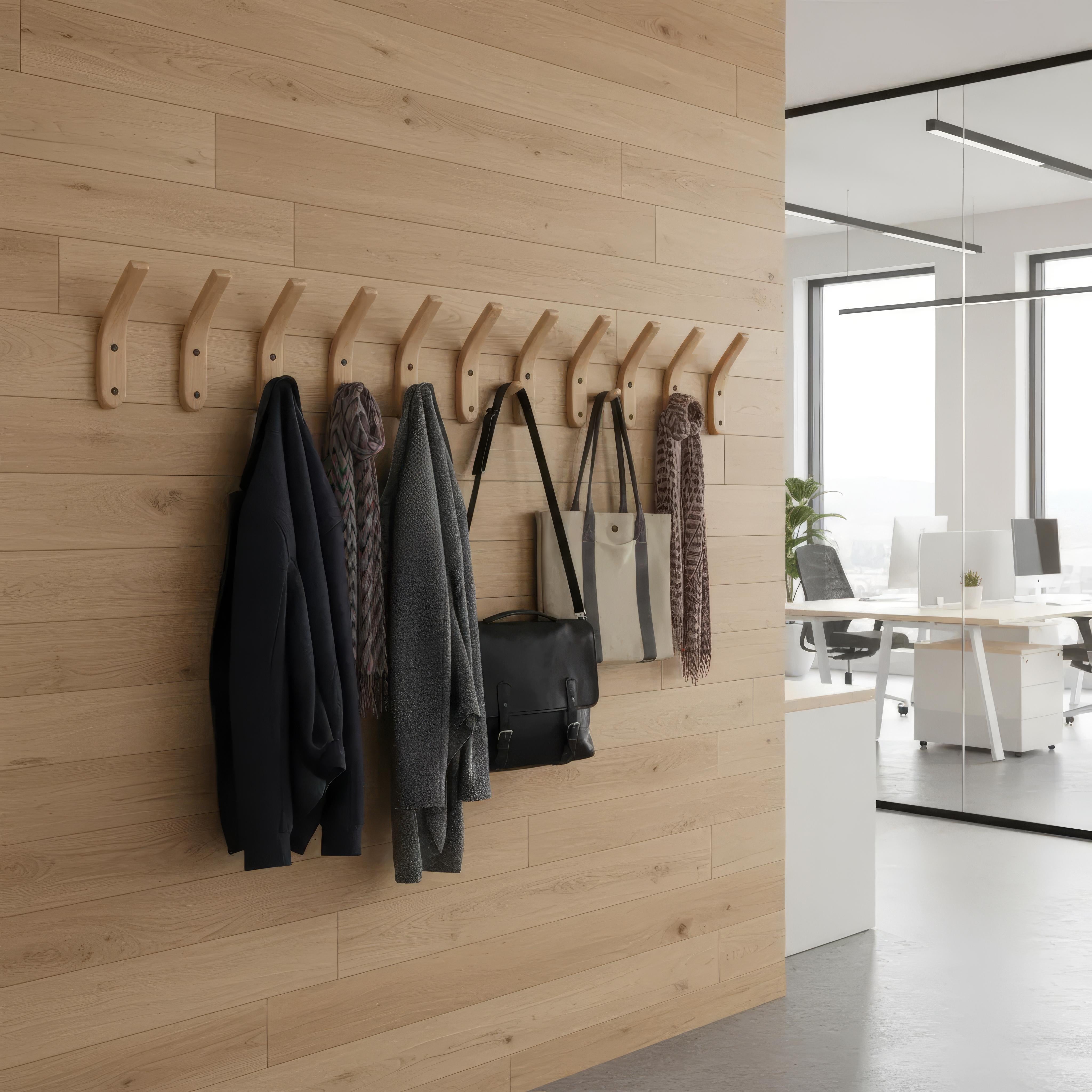 Håndlavet Vægkrog i FSC-Træ – Stilfuld Opbevaring til Smykker og Frakker | Bæredygtig og Praktisk Løsning 3