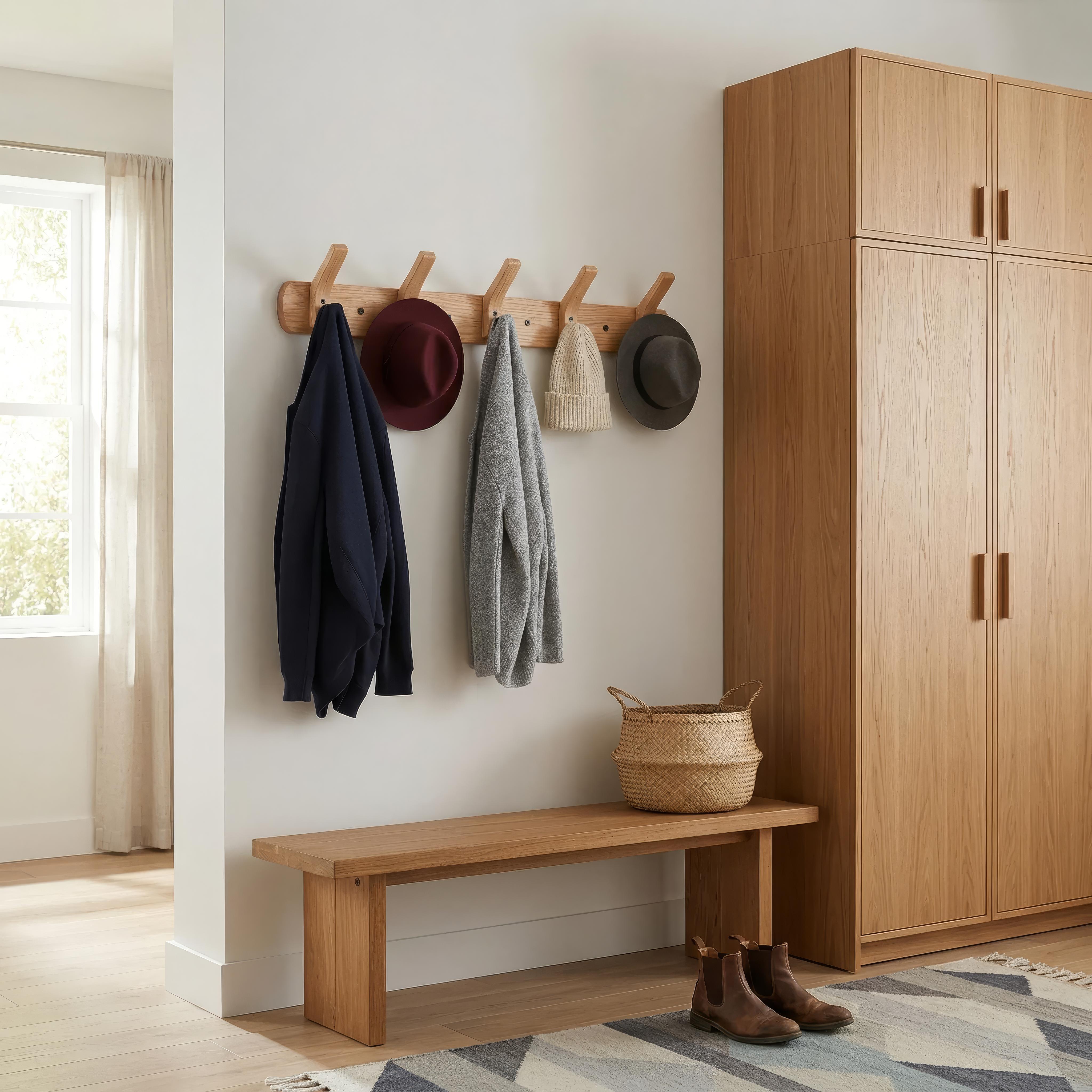 Håndlavet Vægkrog i FSC-Træ – Stilfuld Opbevaring til Smykker og Frakker | Bæredygtig og Praktisk Løsning 5