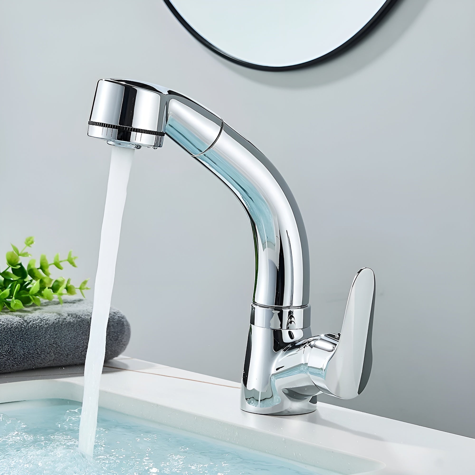 Håndvaskarmatur i Messing – Udtrækkelig Design til Badeværelse og Gæstetoilet | Elegance og Funktionalitet 3