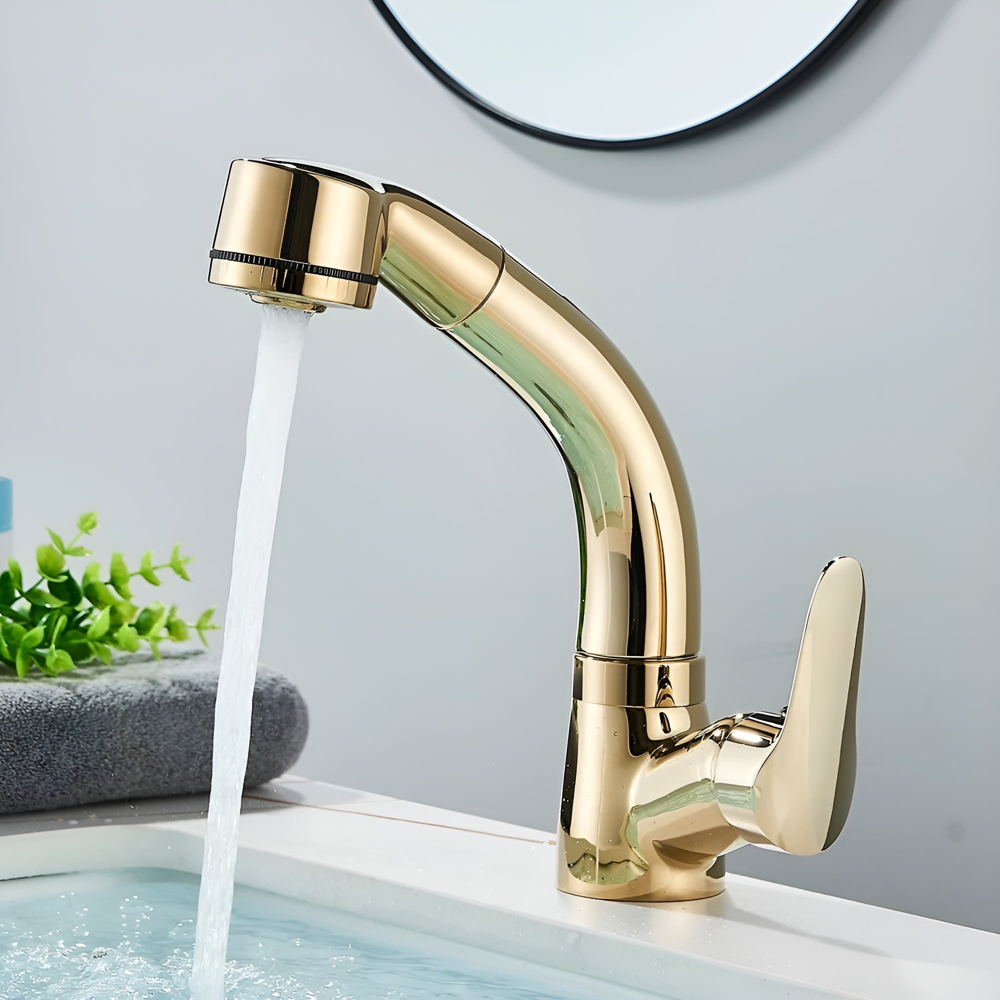 Håndvaskarmatur i Messing – Udtrækkelig Design til Badeværelse og Gæstetoilet | Elegance og Funktionalitet 5