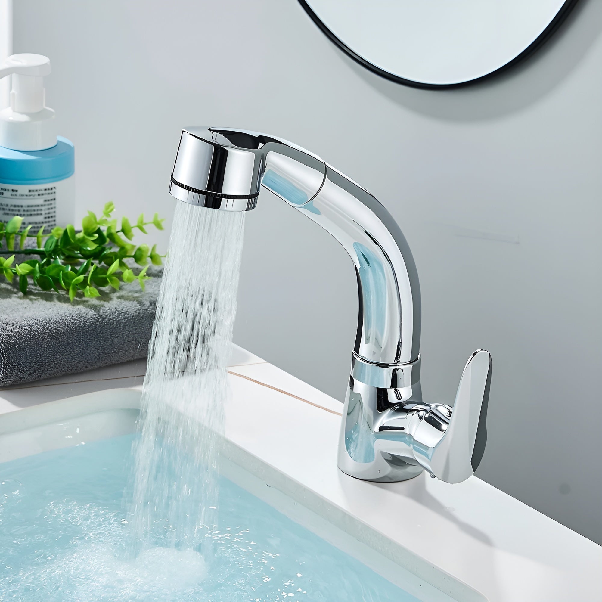 Håndvaskarmatur i Messing – Udtrækkelig Design til Badeværelse og Gæstetoilet | Elegance og Funktionalitet 7