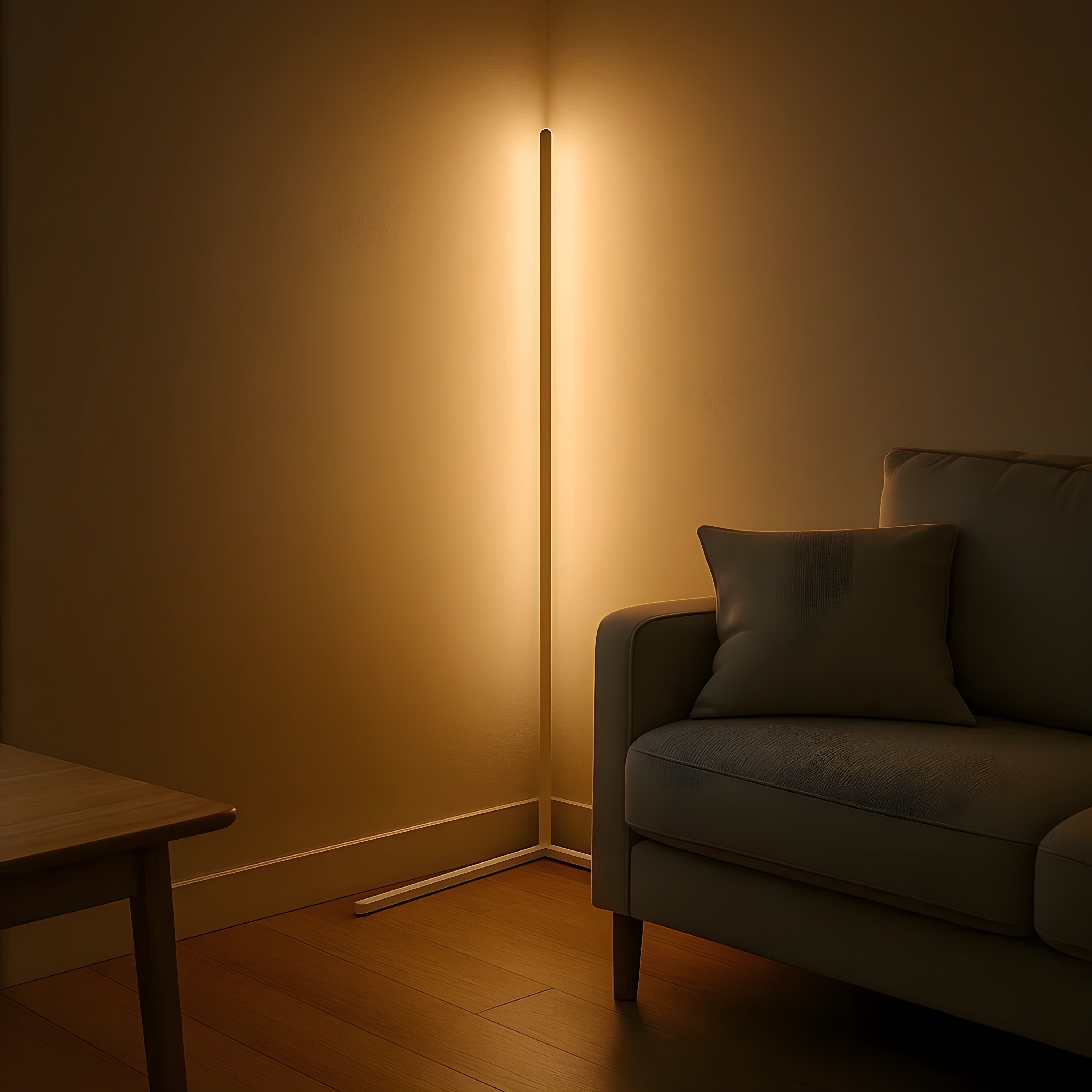 Hjørne Elegance Hjørnegulvlampe – Dæmpbar LED med Fjernbetjening for Moderne Atmosfære [hjørnegulvlampe] 3