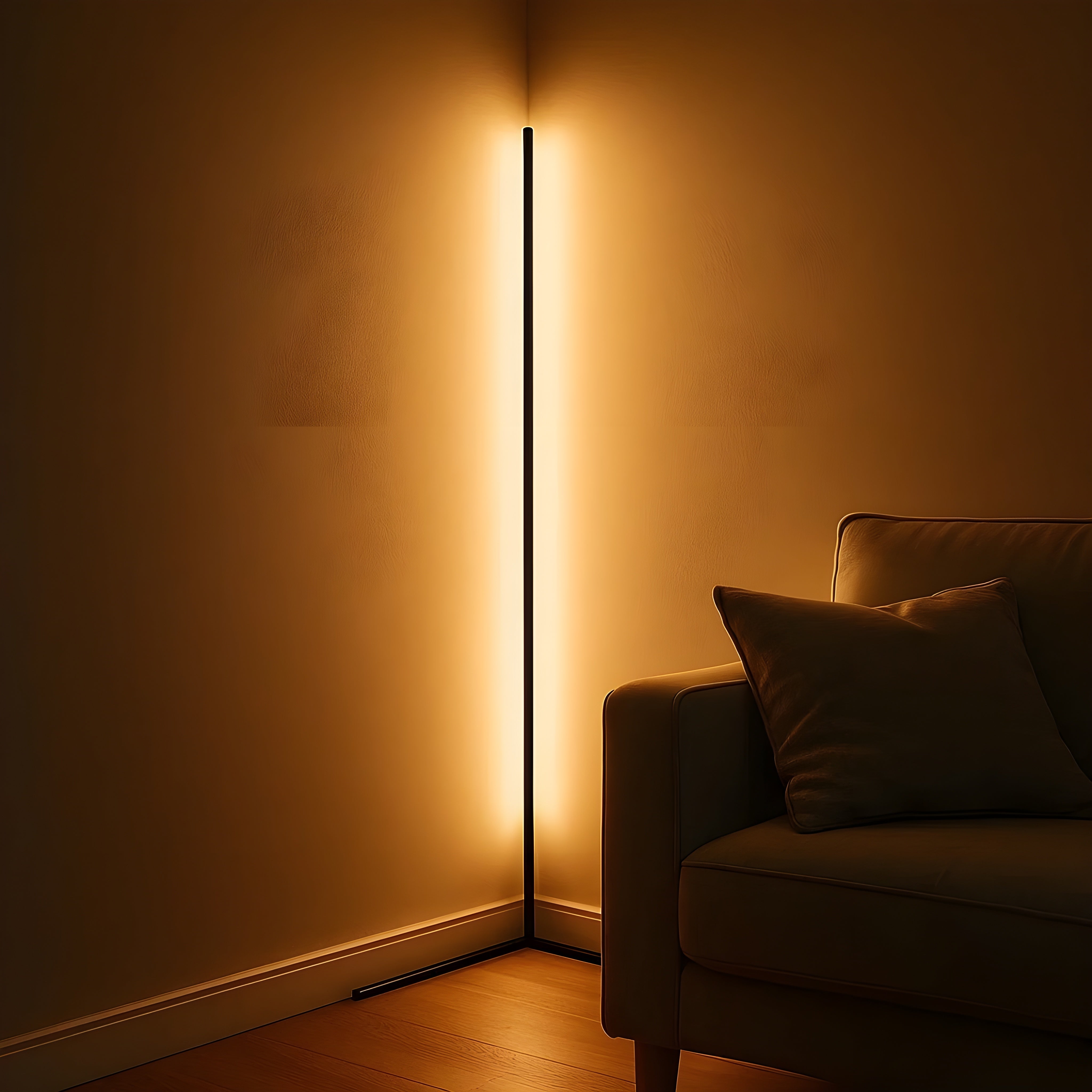 Hjørne Elegance Hjørnegulvlampe – Dæmpbar LED med Fjernbetjening for Moderne Atmosfære [hjørnegulvlampe] 4