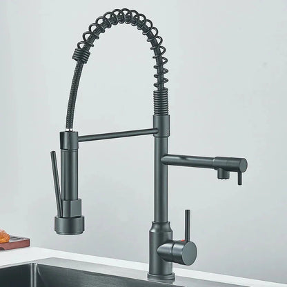 HydroSpout Vandhane – Fleksibel Dobbelt Tud i Rustfrit Stål til Effektiv Køkkenbrug med 360° Rotation 6