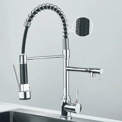 HydroSpout Vandhane – Fleksibel Dobbelt Tud i Rustfrit Stål til Effektiv Køkkenbrug med 360° Rotation 8