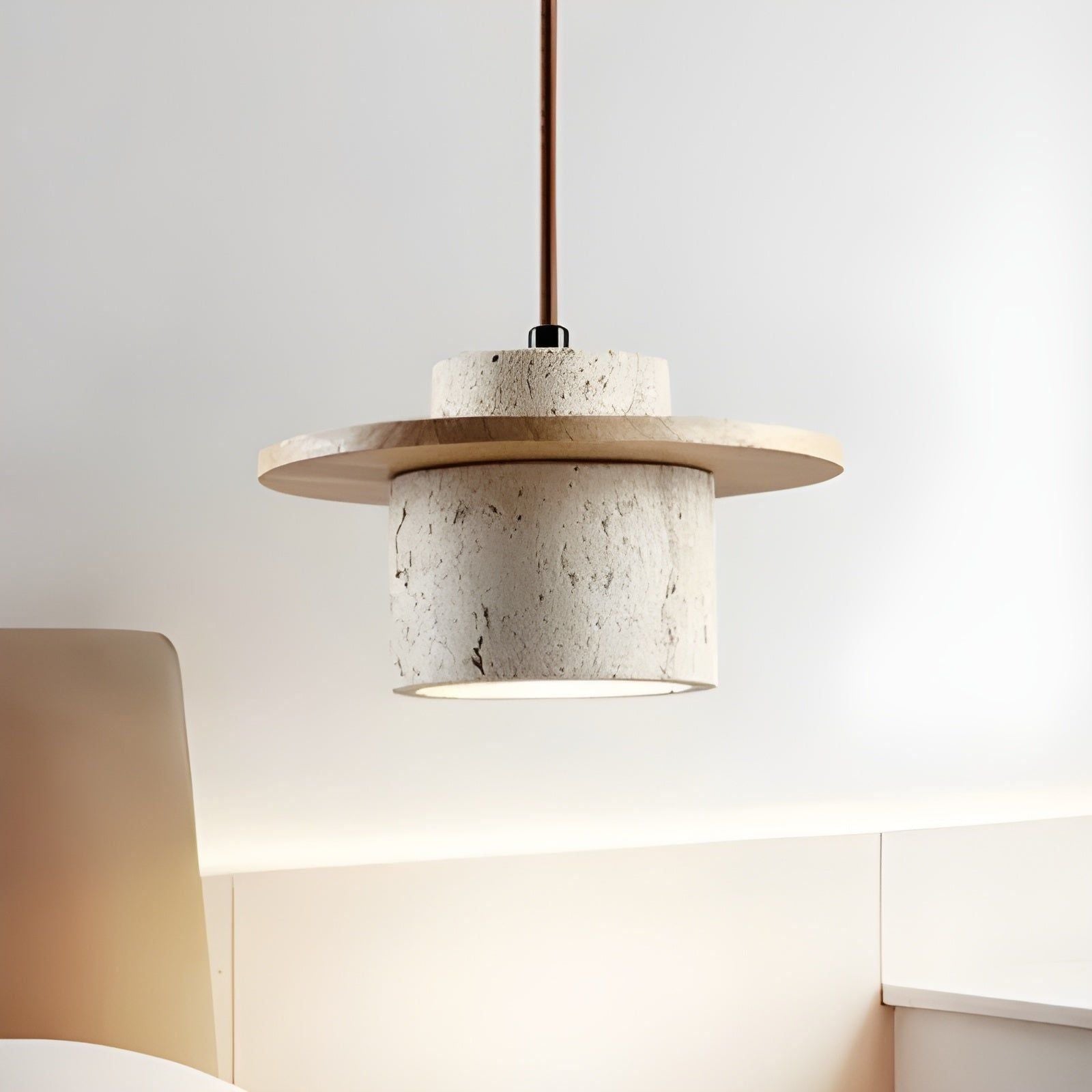 Hikari Wabi - Elegant Natural Stone Ceiling Lamp