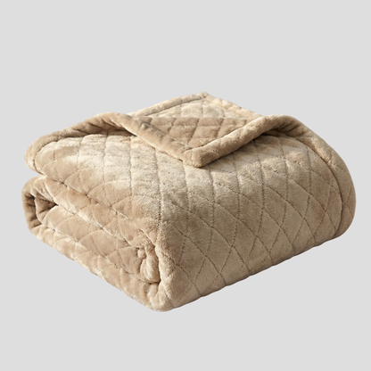 Khaki velour sengetæppe