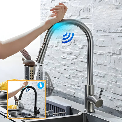 Køkkenarmatur med Udtræk i Rustfrit Stål – Smart Touch Kontrol til Effektiv Vandstyring i Dit Køkken 3
